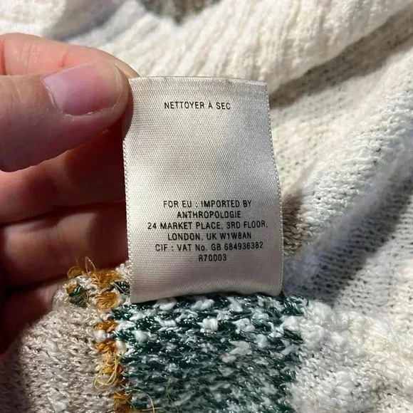 Anthropologie Sparrow Elvra Hoodie Pullover Neutral Geometric Pattern Sz M - Picture 10 of 11